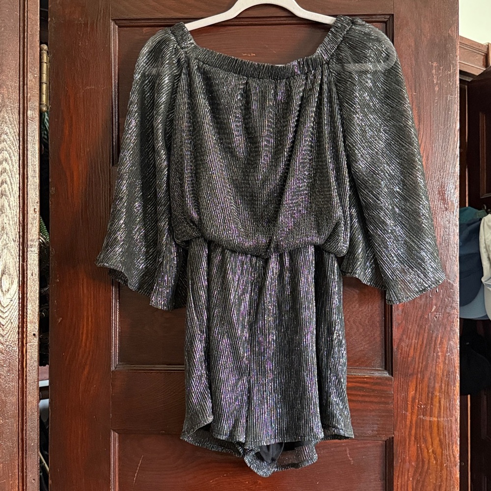 Endless Rose Metallic Black romper